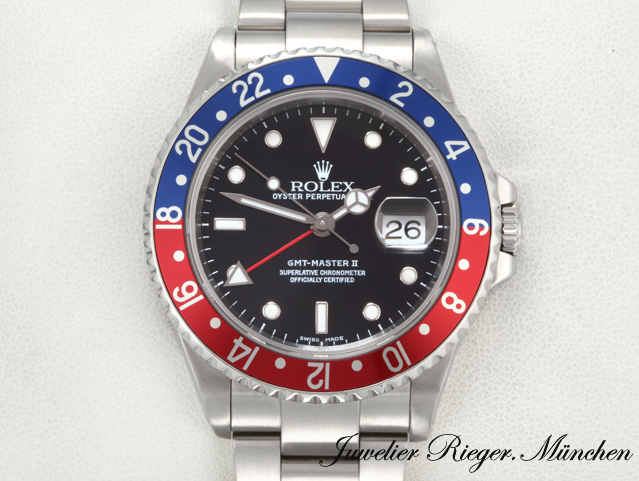 Bild 1 der Galerie: Rolex GMT Master II Stahl 16710 2002 Pepsi Automatik Edelstahl Herrenuhr