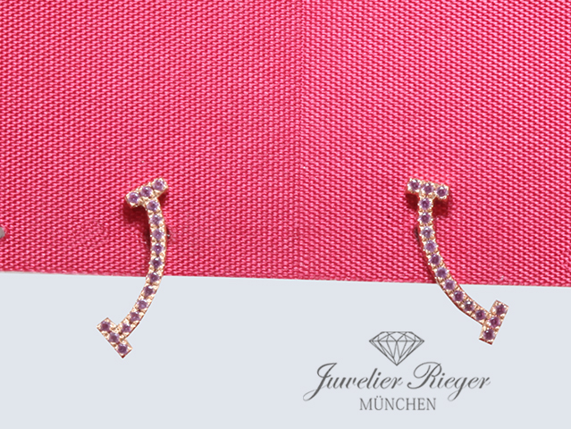Bild 2 der Galerie: Tiffany & Co. Ohrringe T Smile Rosegold 750 rosa Saphire Gold Ohrstecker