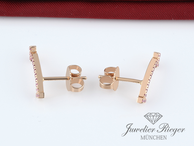 Bild 3 der Galerie: Tiffany & Co. Ohrringe T Smile Rosegold 750 rosa Saphire Gold Ohrstecker