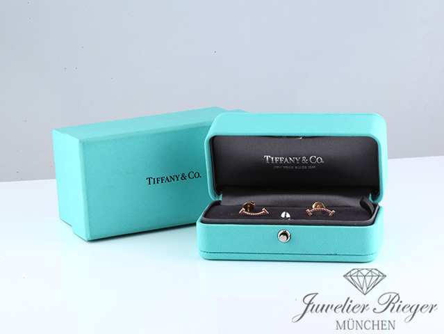 Bild 4 der Galerie: Tiffany & Co. Ohrringe T Smile Rosegold 750 rosa Saphire Gold Ohrstecker