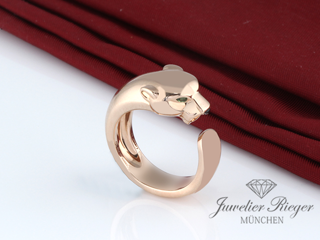 Bild 3 der Galerie: Cartier Ring Panthere Rosegold 750 Größe 56 2018 B4215956 Onyx Tsavorit Gold