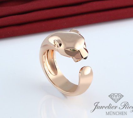 . Cartier Ring Panthere Rosegold 750 Größe 56 2018 B4215956 Onyx Tsavorit Gold