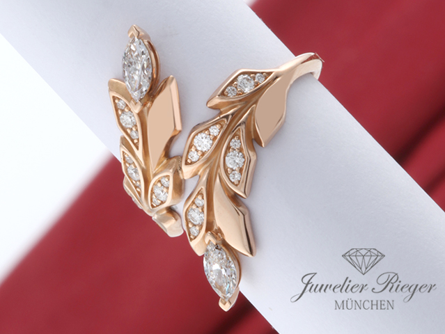 Bild 2 der Galerie: Tiffany & Co.  Ring Victoria Vine Roségold 750 Diamanten 0,41 ct. Gr. 52 Gold