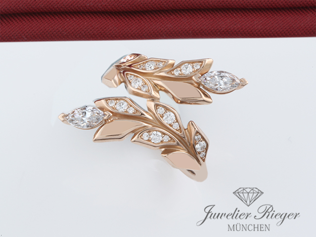Bild 3 der Galerie: Tiffany & Co.  Ring Victoria Vine Roségold 750 Diamanten 0,41 ct. Gr. 52 Gold