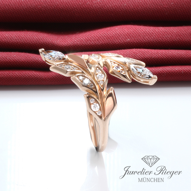 Bild 4 der Galerie: Tiffany & Co.  Ring Victoria Vine Roségold 750 Diamanten 0,41 ct. Gr. 52 Gold
