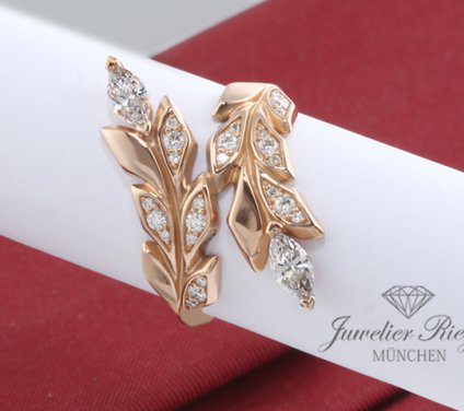 . Tiffany & Co.  Ring Victoria Vine Roségold 750 Diamanten 0,41 ct. Gr. 52 Gold