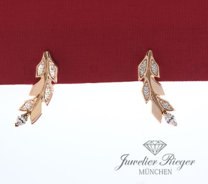 . Tiffany & Co. Ohrringe Victoria Vine Rosegold 750 Diamanten 0,33 ct. Gold