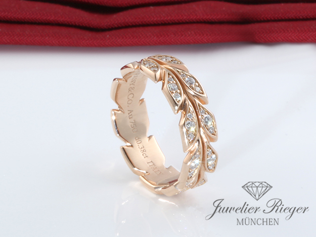 Bild 4 der Galerie: Tiffany & Co.  Ring Victoria Vine Roségold 750 Diamanten 0,38 ct. Gr. 52 Gold