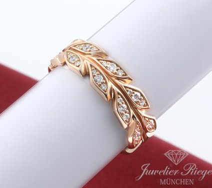 . Tiffany & Co.  Ring Victoria Vine Roségold 750 Diamanten 0,38 ct. Gr. 52 Gold