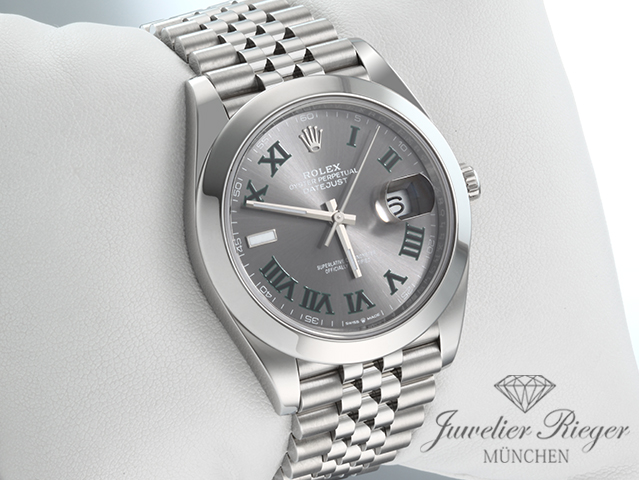 Bild 3 der Galerie: Rolex Datejust 41 mm 126300 2022 Edelstahl Wimbledon Automatik Stahl