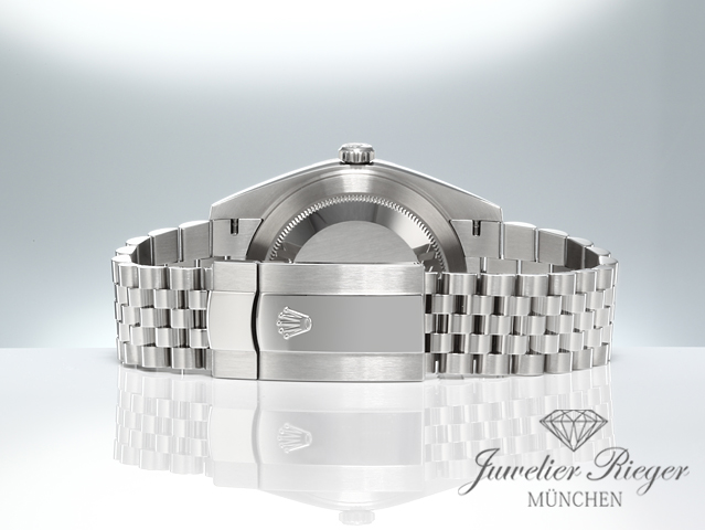 Bild 6 der Galerie: Rolex Datejust 41 mm 126300 2022 Edelstahl Wimbledon Automatik Stahl