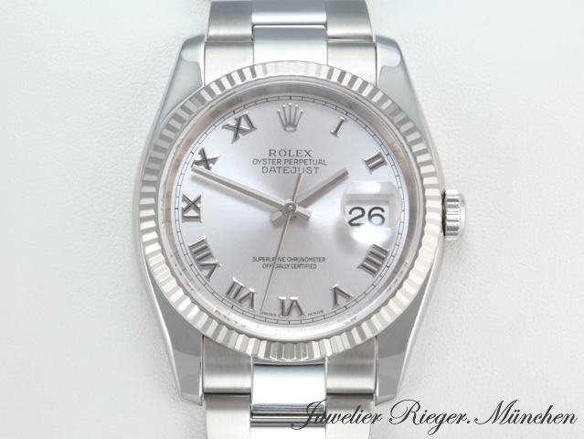 Image 1 of gallery: Rolex Datejust 36 116234 Stahl Weissgold 750 2005 LC100 Automatik Gold