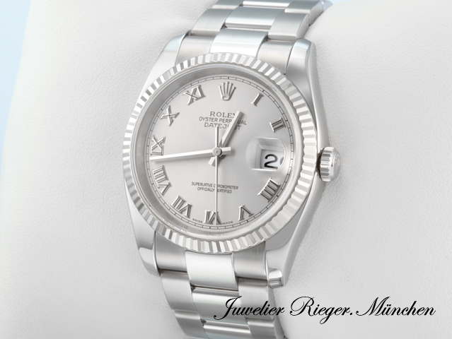 Image 2 of gallery: Rolex Datejust 36 116234 Stahl Weissgold 750 2005 LC100 Automatik Gold