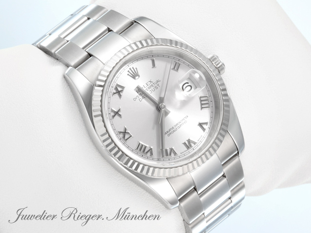 Image 3 of gallery: Rolex Datejust 36 116234 Stahl Weissgold 750 2005 LC100 Automatik Gold