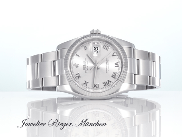 Image 4 of gallery: Rolex Datejust 36 116234 Stahl Weissgold 750 2005 LC100 Automatik Gold