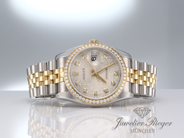 Image 4 of gallery: Rolex Datejust 36 mm 116243 2015 Stahl Gelbgold 750 Diamanten Automatik Gold