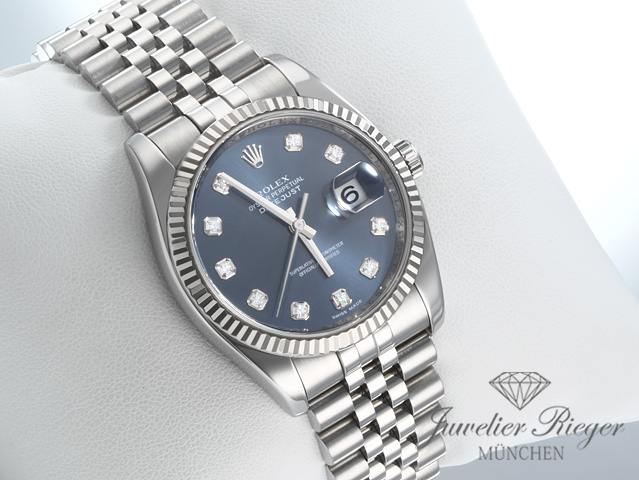 Bild 3 der Galerie: Rolex Datejust 36 mm 116234 2012 Stahl Weissgold 750 Diamanten Automatik Gold