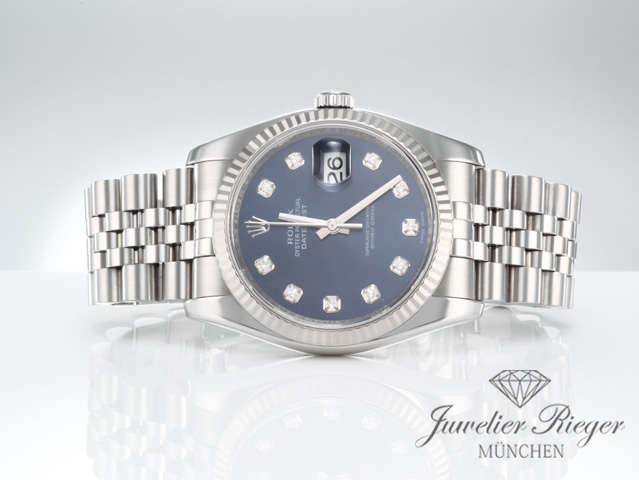 Bild 4 der Galerie: Rolex Datejust 36 mm 116234 2012 Stahl Weissgold 750 Diamanten Automatik Gold