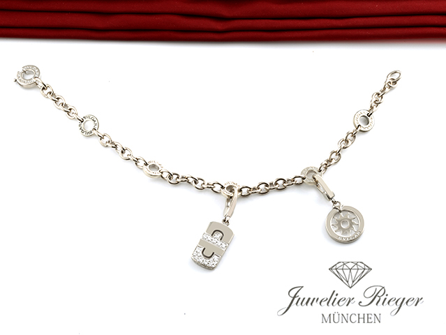 Bild 2 der Galerie: Bulgari Bvlgari Armband mit Charms Weissgold 750 Diamanten Tondo Sonne Gold