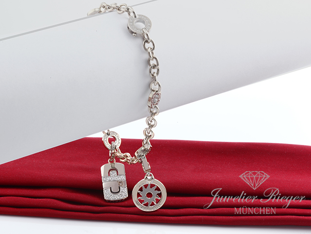 Bild 3 der Galerie: Bulgari Bvlgari Armband mit Charms Weissgold 750 Diamanten Tondo Sonne Gold