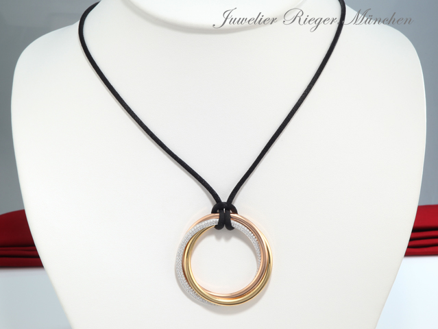 Bild 3 der Galerie: Cartier Collier Trinity Gelbgold Rosegold Weissgold 750 Diamanten Gold