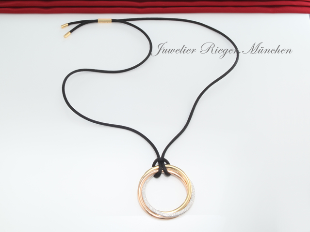 Bild 5 der Galerie: Cartier Collier Trinity Gelbgold Rosegold Weissgold 750 Diamanten Gold