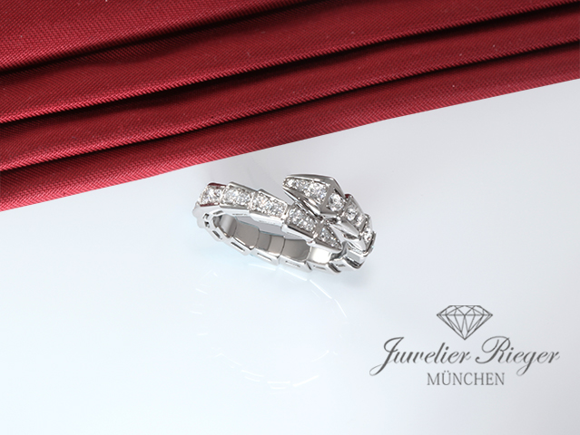 Image 3 of gallery: Bulgari Ring Serpenti Viper Weissgold 750 Diamanten Gr S 2021 354707 Gold