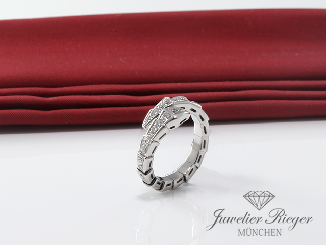 Image 4 of gallery: Bulgari Ring Serpenti Viper Weissgold 750 Diamanten Gr S 2021 354707 Gold