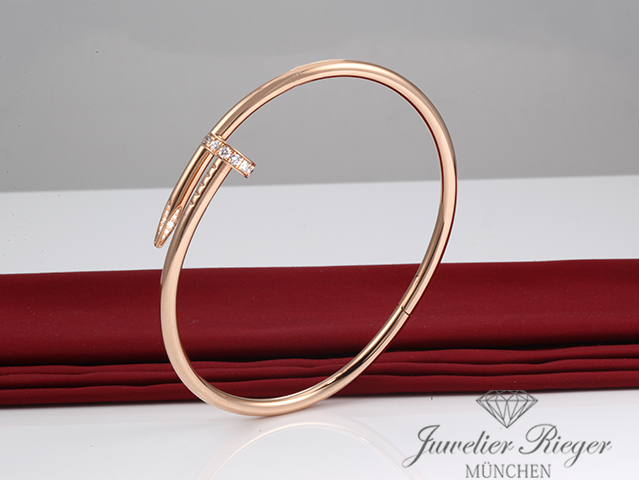 Bild 3 der Galerie: Cartier Armreif Juste un Clou Rosegold 750 Diamanten Gr 19 2017 B6048517 Gold