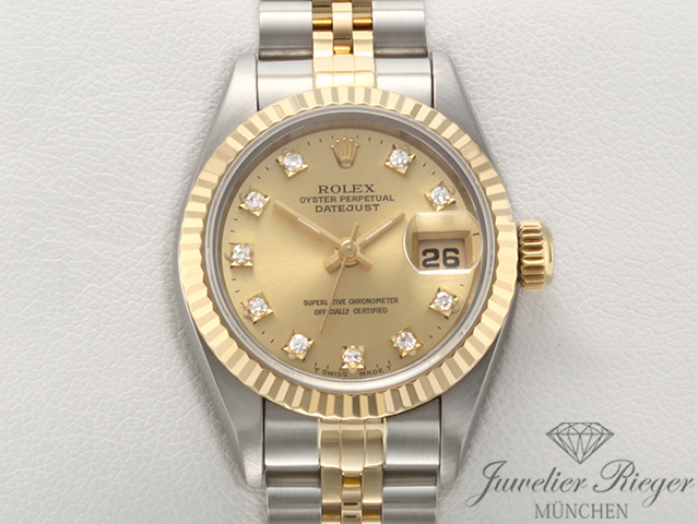 Bild 1 der Galerie: Rolex Lady Datejust Edelstahl Gelbgold 750 1995 LC100 Diamanten Automatik Gold Stahl