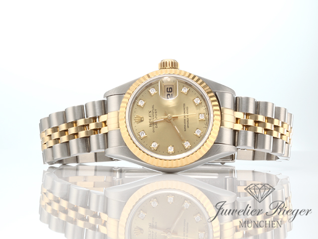 Bild 4 der Galerie: Rolex Lady Datejust Edelstahl Gelbgold 750 1995 LC100 Diamanten Automatik Gold Stahl
