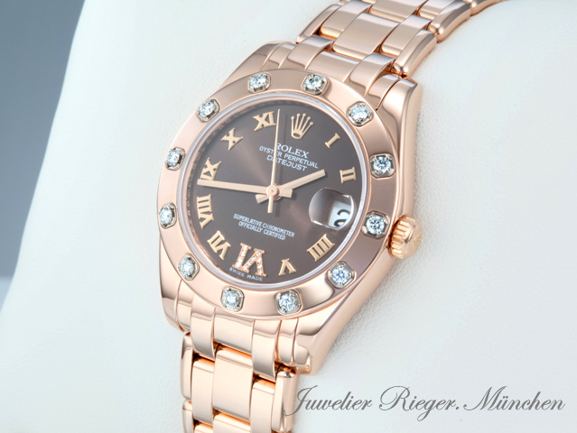 Bild 2 der Galerie: Rolex Pearlmaster 34 81315 2021 Roségold 750 Diamanten Automatik Gold