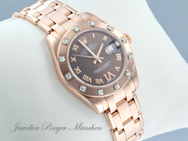 Bild 3 der Galerie: Rolex Pearlmaster 34 81315 2021 Roségold 750 Diamanten Automatik Gold