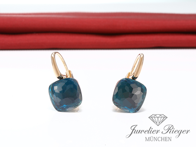 Bild 1 der Galerie: Pomellato Ohrringe Nudo Rosegold Weissgold 750 London Blautopas Gold Damen
