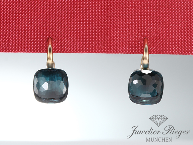 Bild 2 der Galerie: Pomellato Ohrringe Nudo Rosegold Weissgold 750 London Blautopas Gold Damen