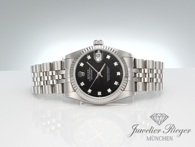 Bild 4 der Galerie: Rolex Medium Datejust 31 mm Stahl Weissgold 750 Diamanten Automatik Gold