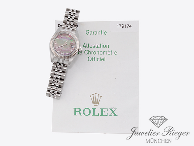 Bild 7 der Galerie: Rolex Lady Datejust Stahl Weissgold 750 179174 Perlmutt Automatik Gold