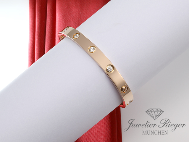 Bild 4 der Galerie: Cartier Armreif Love Rosegold 750 Größe 17 10 Diamanten 2019 Gold Armband