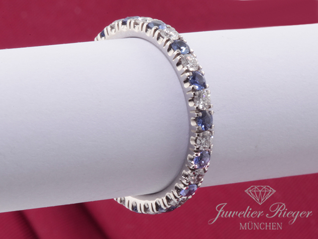 Bild 5 der Galerie: Cartier Ring Etincelle Platin 950 Diamanten Saphire Gr 53 Breite 2,6 mm 2024