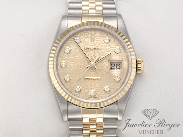 Bild 1 der Galerie: Rolex Datejust 36 mm 16233 1997 Stahl Gelbgold 750 Diamanten Automatik