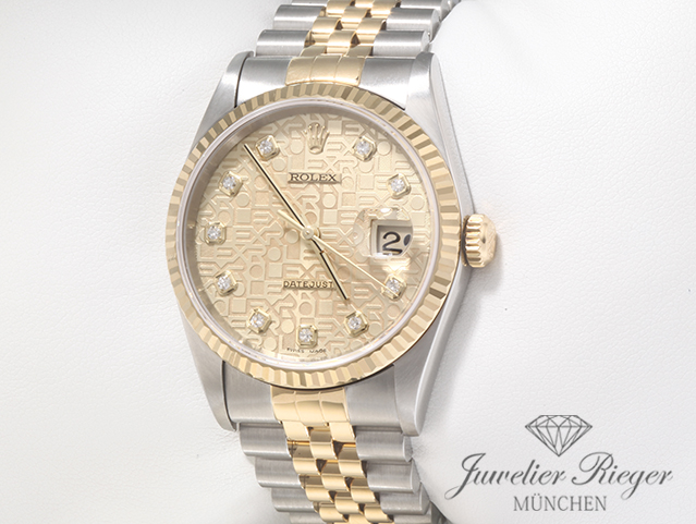 Bild 2 der Galerie: Rolex Datejust 36 mm 16233 1997 Stahl Gelbgold 750 Diamanten Automatik