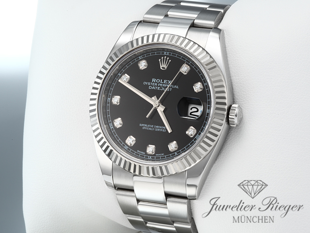 Bild 3 der Galerie: Rolex Datejust 41 126334 2018 Stahl Weissgold 750 Diamanten Automatik