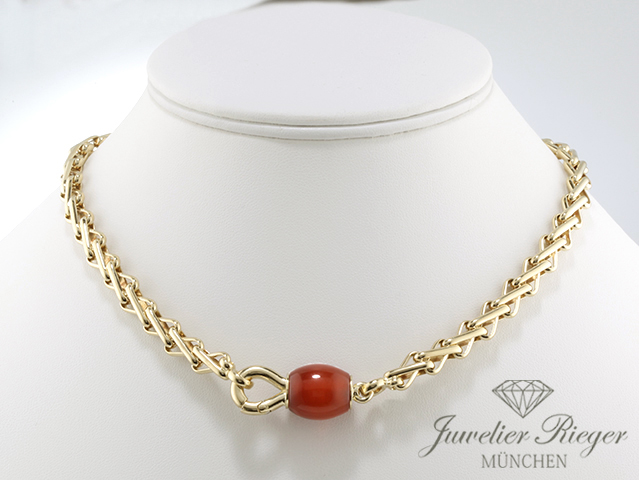 Bild 1 der Galerie: Pomellato Collier Gelbgold 750 Karneol ca. 41 cm Halskette Kette Gold