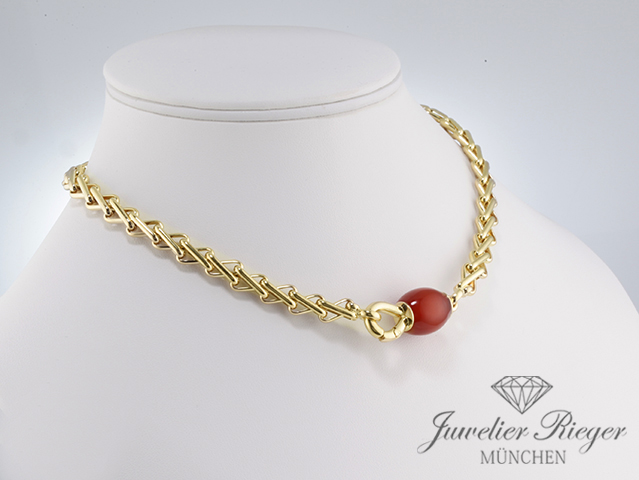 Bild 3 der Galerie: Pomellato Collier Gelbgold 750 Karneol ca. 41 cm Halskette Kette Gold