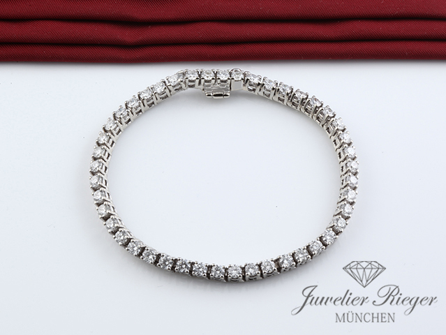 Bild 1 der Galerie: Riviere Armband Weissgold 585 Diamanten Brillanten ca. 4 ct. 16,5 cm Gold