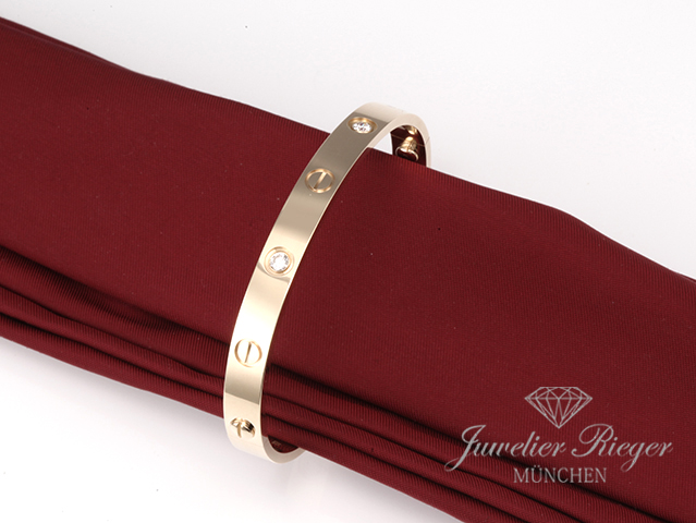 Bild 1 der Galerie: Cartier Armreif Love Gelbgold 750 Größe 16 4 Diamanten Gold Armband