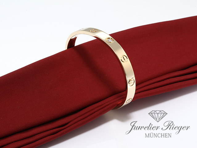 Bild 2 der Galerie: Cartier Armreif Love Gelbgold 750 Größe 17 2010 4 Diamanten Gold Armband