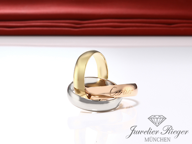 Bild 3 der Galerie: Cartier Ring Trinity Gelbgold Weissgold Rosegold 750 Gr 58 ca. 5,1 mm breit Gold