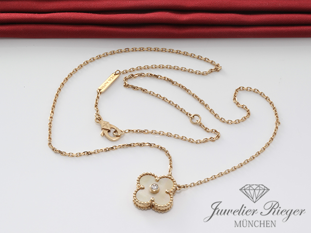 Bild 1 der Galerie: Van Cleef & Arpels Collier Vintage Alhambra Gelbgold 750 Holiday Edition 2018