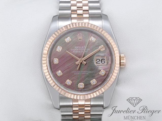 Bild 1 der Galerie: Rolex Datejust 36 mm 116231 Stahl Rosegold 750 Perlmutt Diamanten Automatik